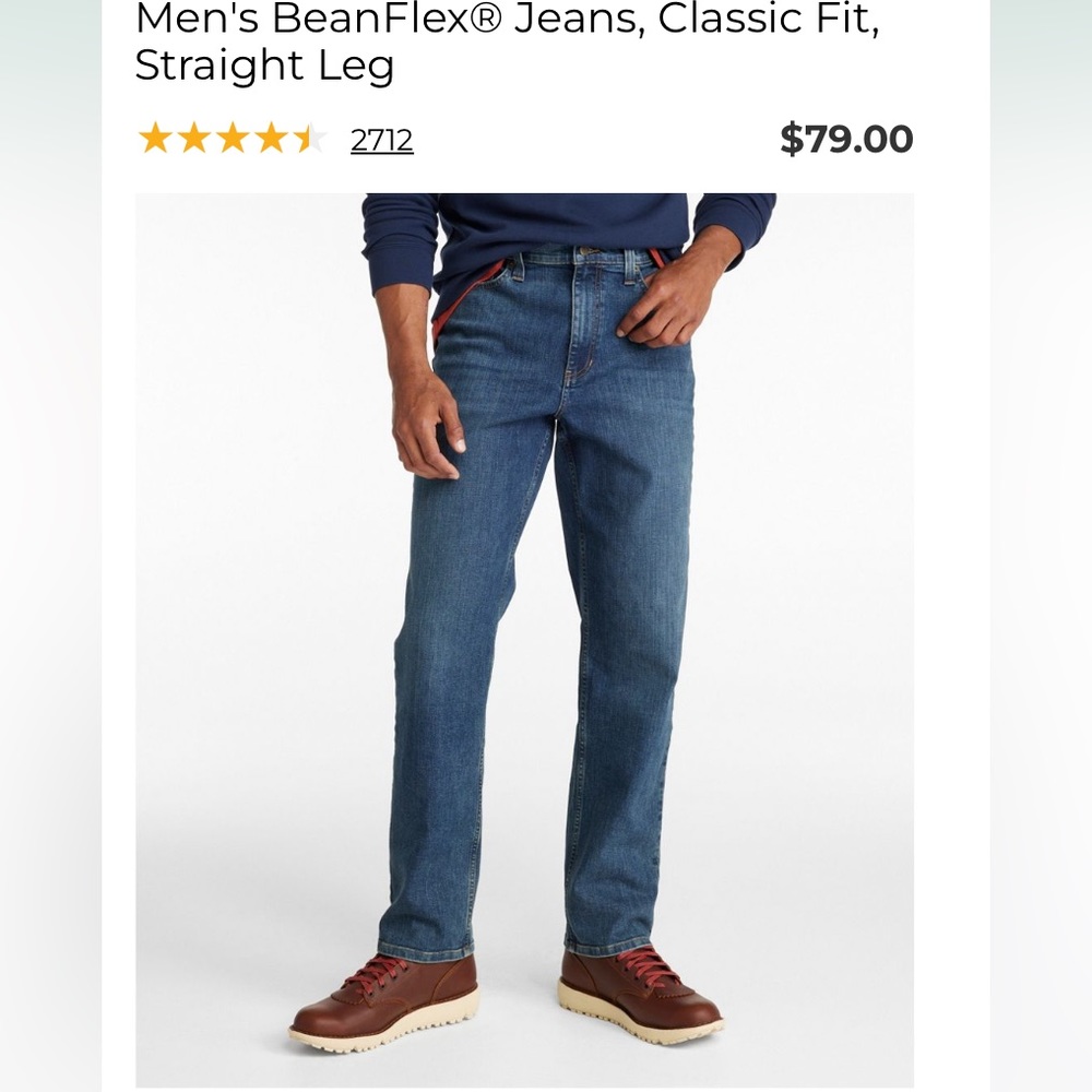 LL Bean Mens Bean Flex Jean Classic Fit size 31x30